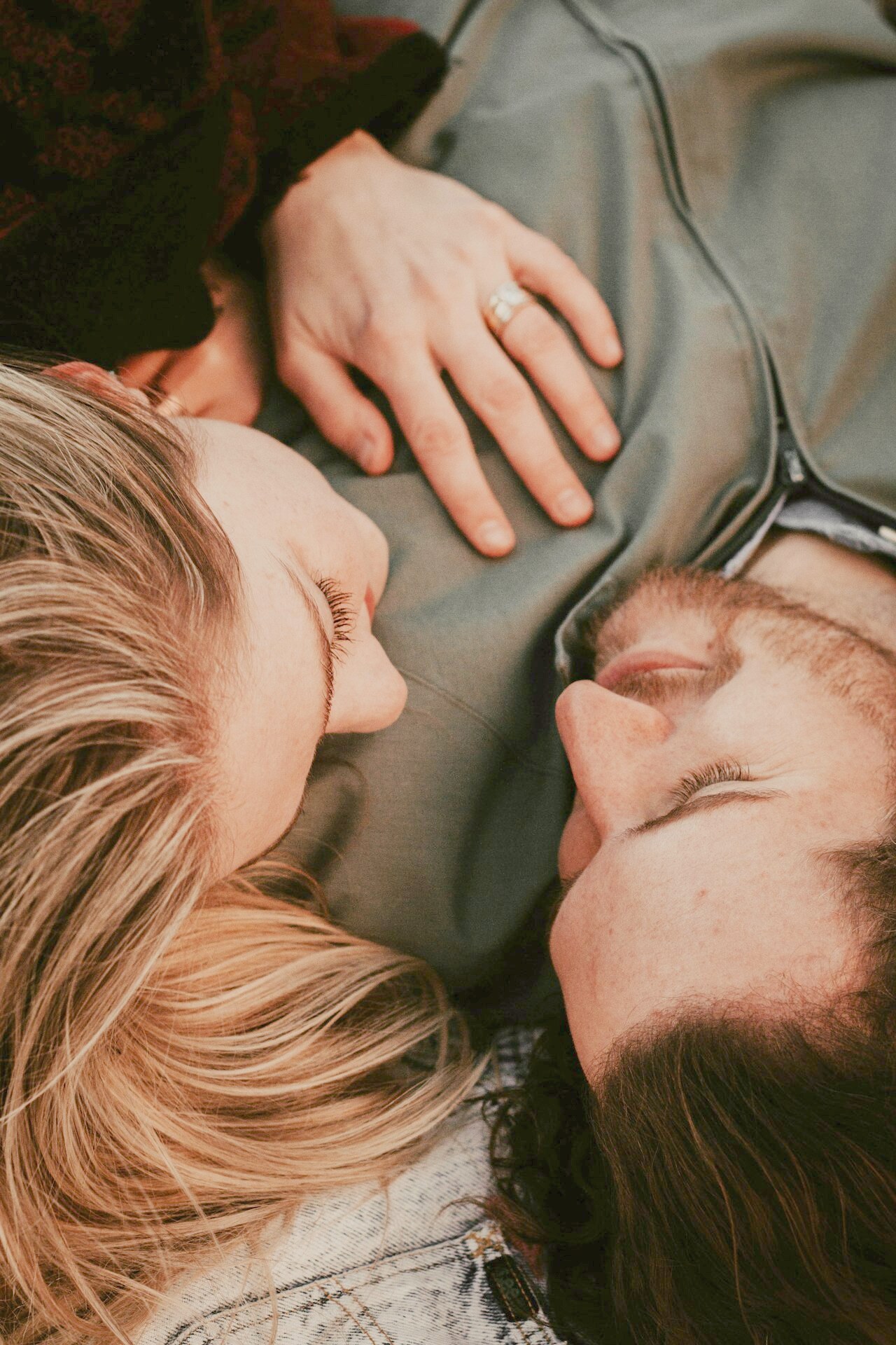 A couple, close